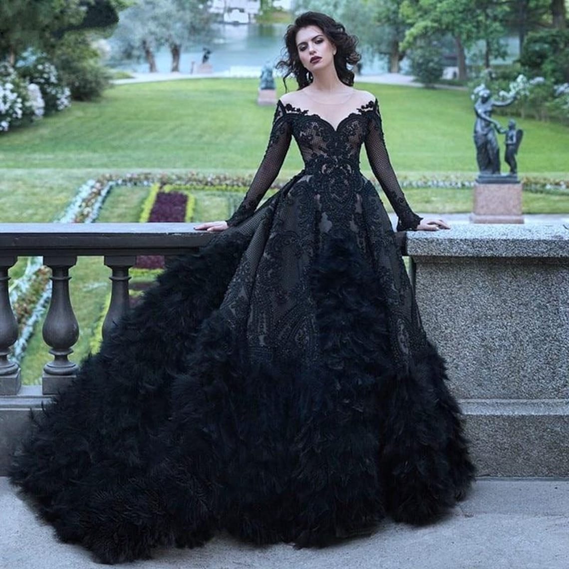 cute black wedding dresses