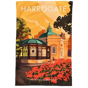 Harrogate Royal Pump Room Tea Towel: Organic Cotton Dish Towel