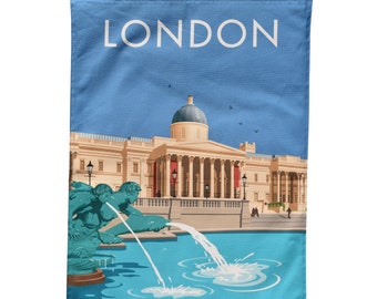 London Trafalgar Square Tea Towel - Dish Towel - National Gallery - Britain Gifts