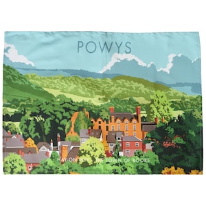 Hay-on-Wye Tea Towel - Hay Castle - Kitchen Towel - Powys - Wales Gifts