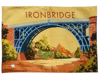 Ironbridge - Shropshire Tea Towel - Dish Towel - Shropshire Art - Bridge Print