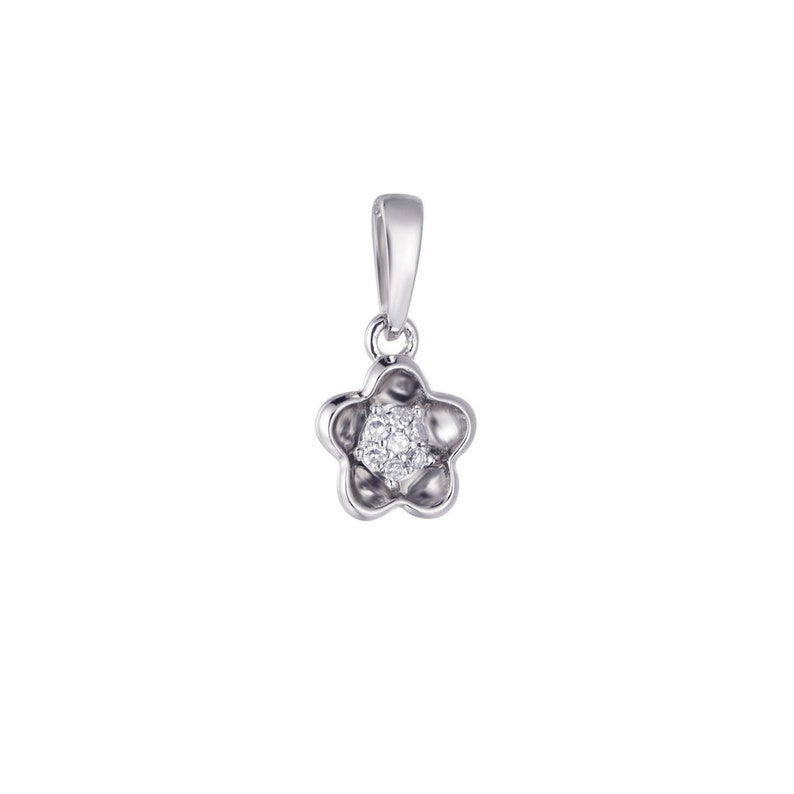 Diamond Pendant Flower Pendant Minimalist Diamond Pendant Dainty Diamond Pendant Cluster Pendant Gift for Her