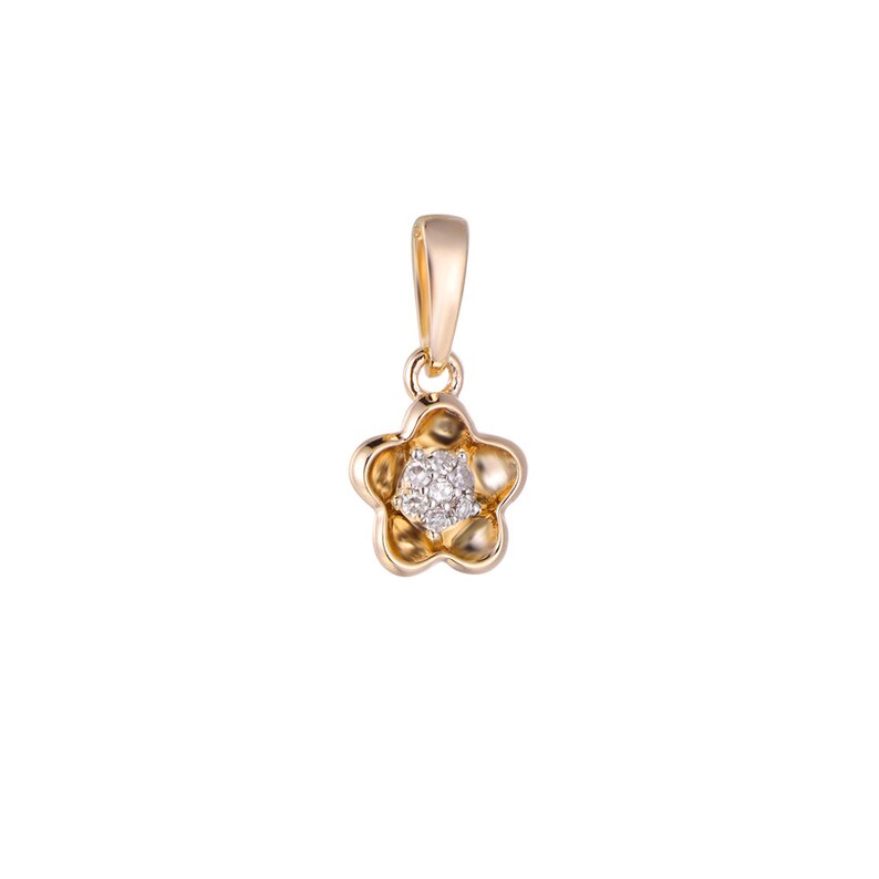 Diamond Pendant Flower Pendant Minimalist Diamond Pendant Dainty Diamond Pendant Cluster Pendant Gift for Her