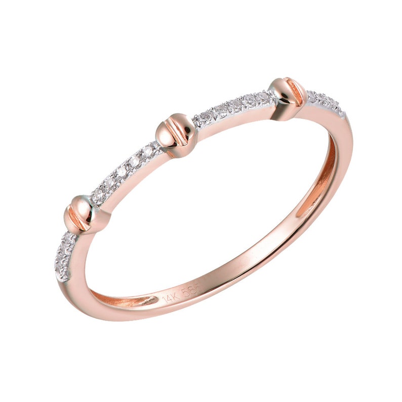 Gold And Diamond Stackable Ring