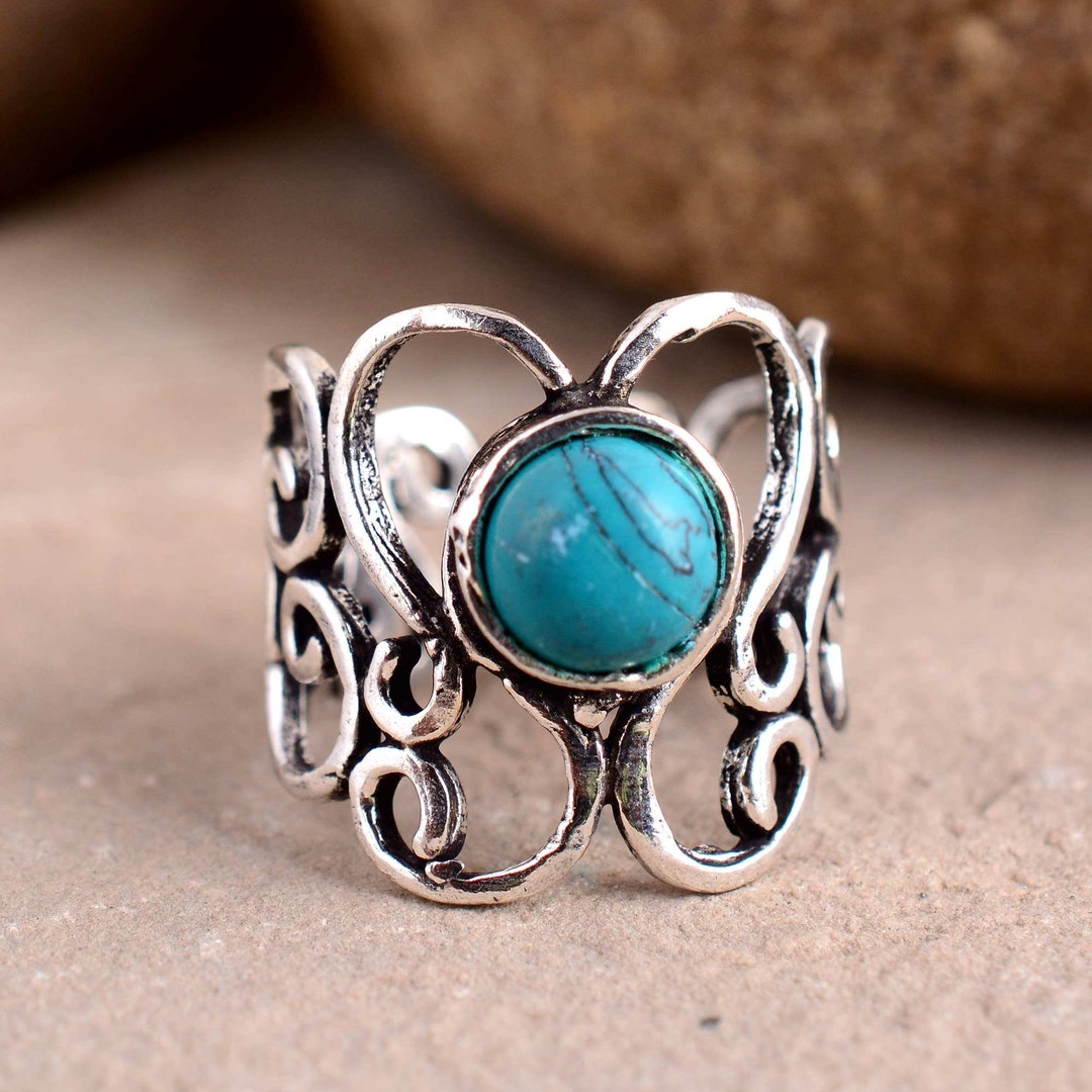 Silver Bracelet Cuff ,silver Swirl Design Upper Armlet and Ring,quartz ...