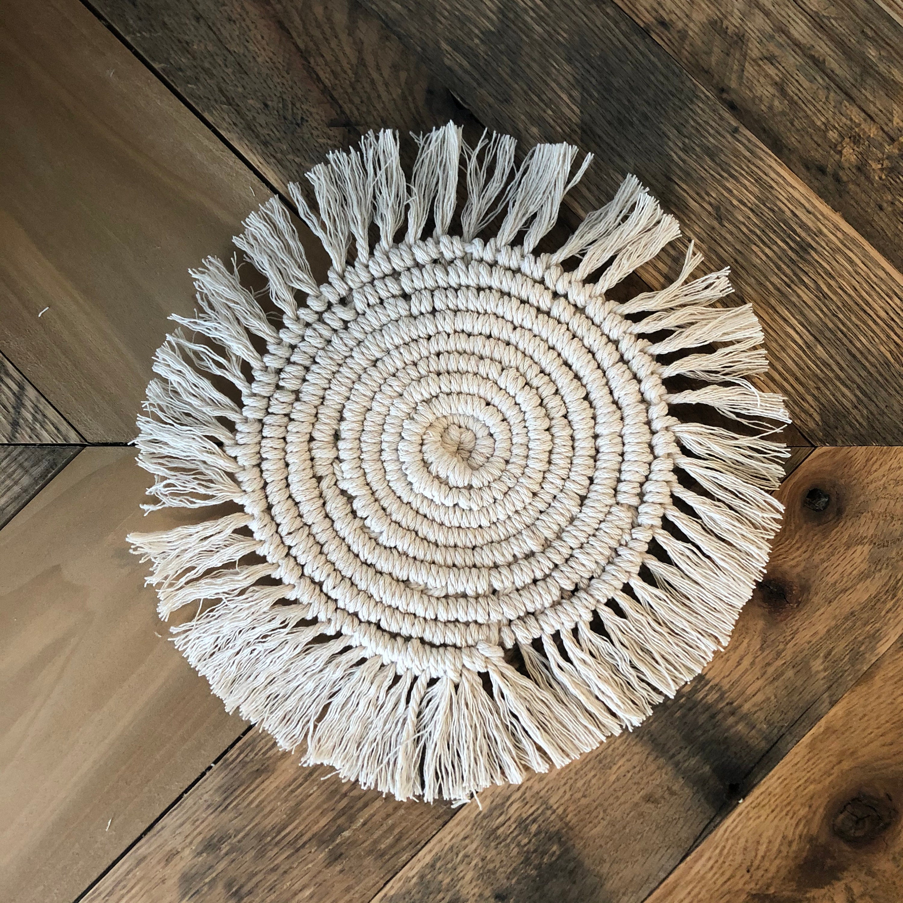 Macrame Trivet / Fringe Pot Holder / Boho Home Decor Etsy