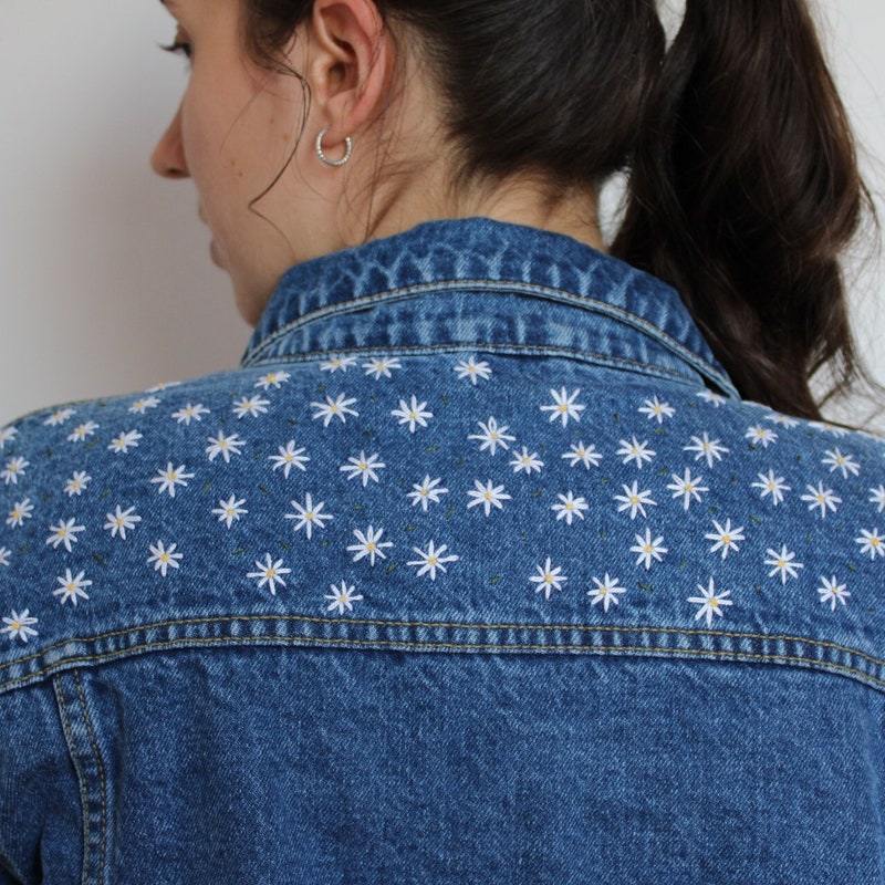 Vintage Floral Print Casual Denim Jacket main image 0