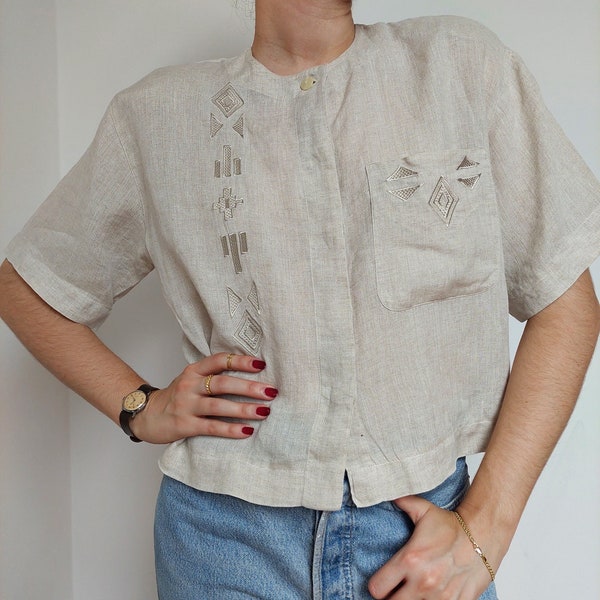The Moe Linen Crop Top