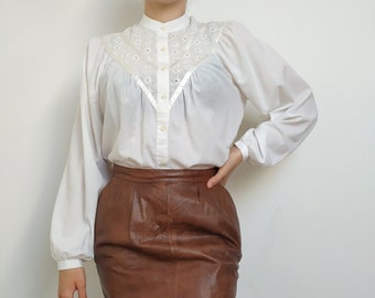 Leather skirt for women / Size Small / EU:36-38 / Vintage skirt, leather mini skirt, small leather skirt, high waisted leather skirt