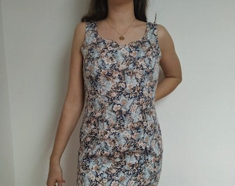 Vintage Laura Ashley Floral Dress / Size S-M /Made in UK / Cotton dress