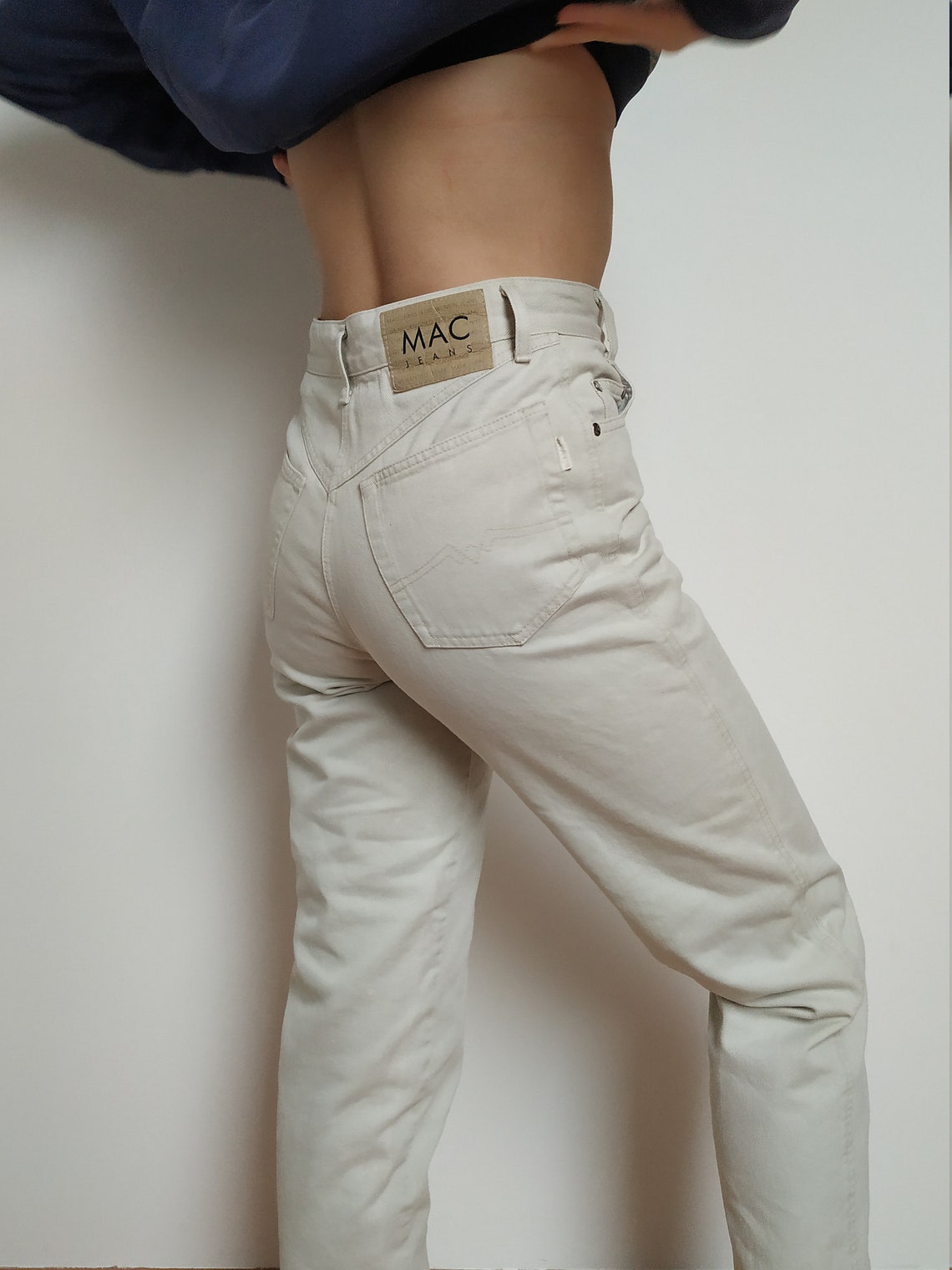 beige mom jeans high waist
