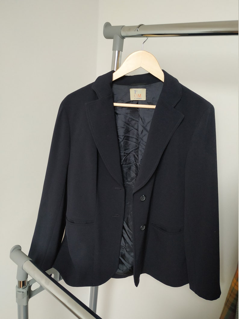 Vintage wool blazer; wool oversized blazer; navy blue suit; navy blue blazer; dark blue blazer women; oversized women blazer; wool suit