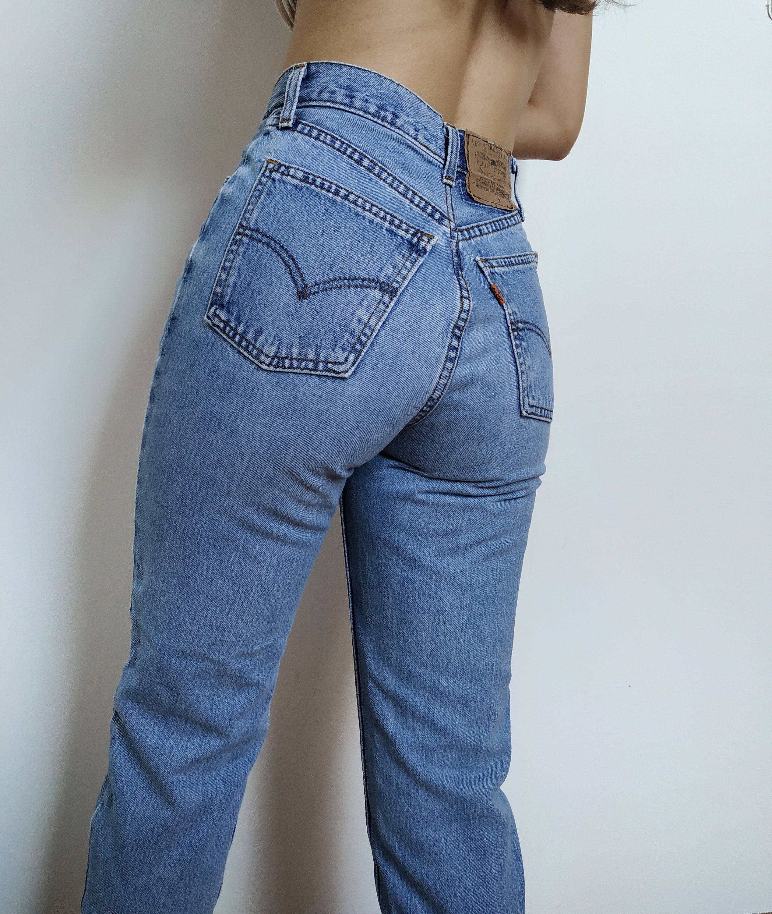 Vintage Levis 881 Jeans / Levi's Mom Jeans High Waisted Light Blue -   Canada