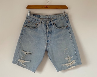 Vintage Levis 501 Denim Shorts High Waist 90s W24 W25 Tags XS