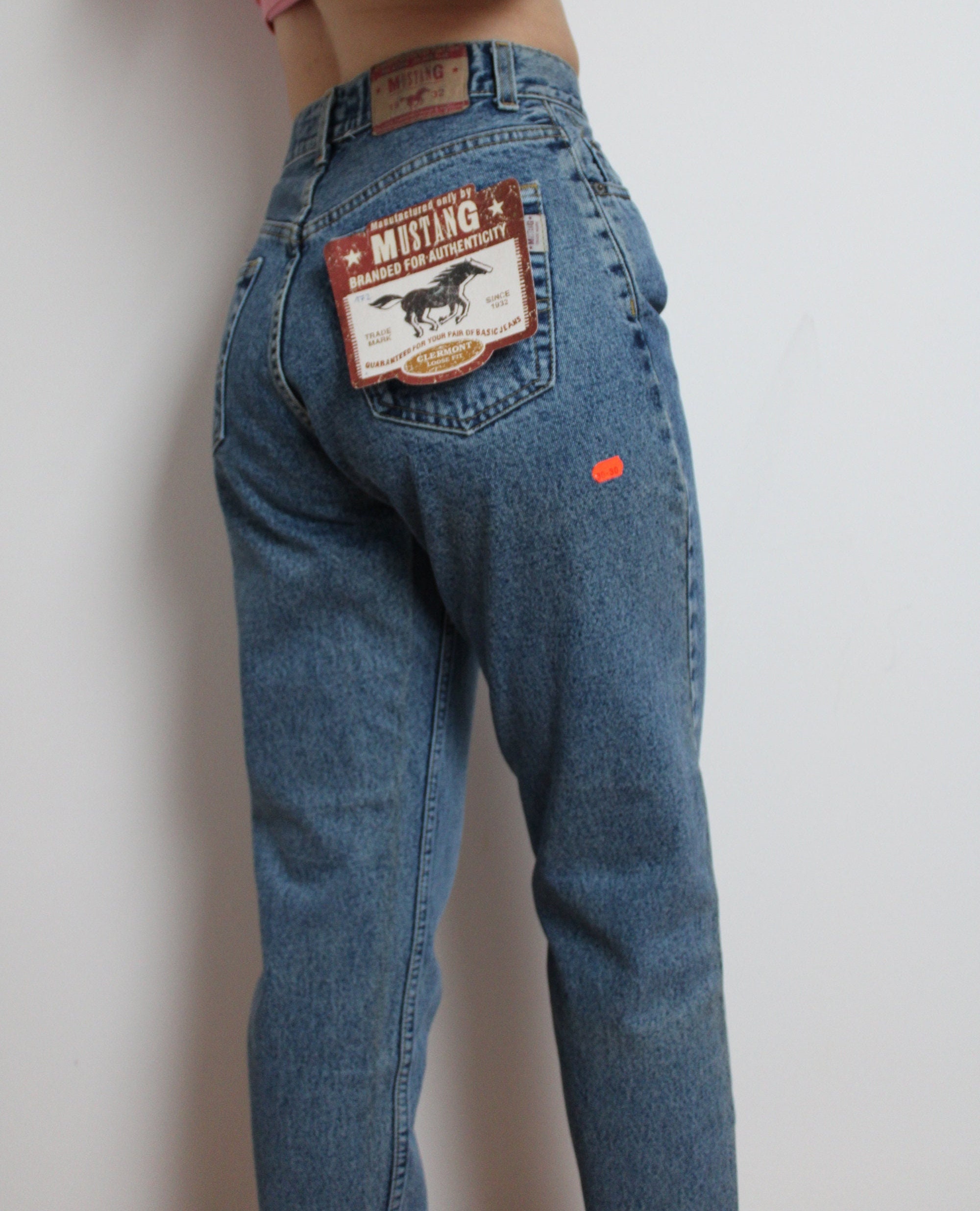 Frugal weed signature M/28/29 DEADSTOCK Mustang Mom Jeans Women Mom Jeans - Etsy