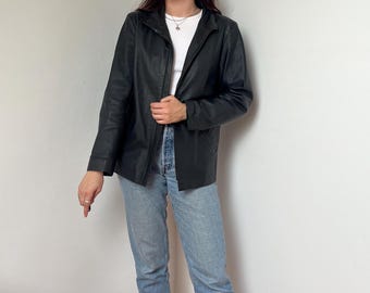 ヴィンテージ ブラック レザー モーターサイクル ジャケット マリリン