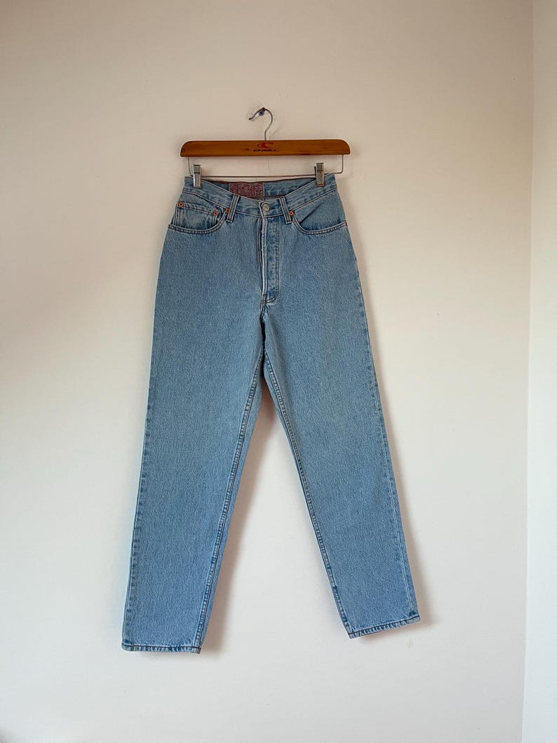 Vintage Levis 901 jeans W28 L30 Light Blue Wash 90s Levis Jeans image 5