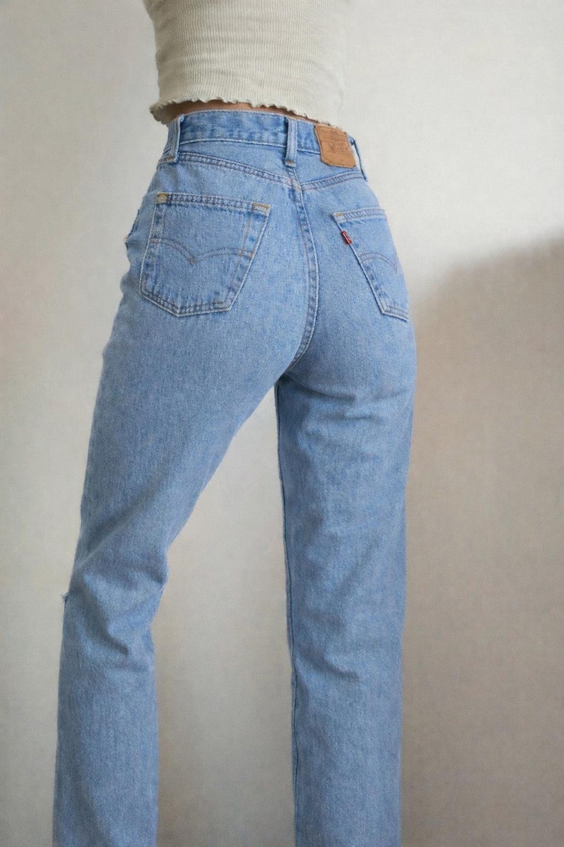 Vintage Levis 901 jeans W28 L30 Light Blue Wash 90s Levis Jeans image 1