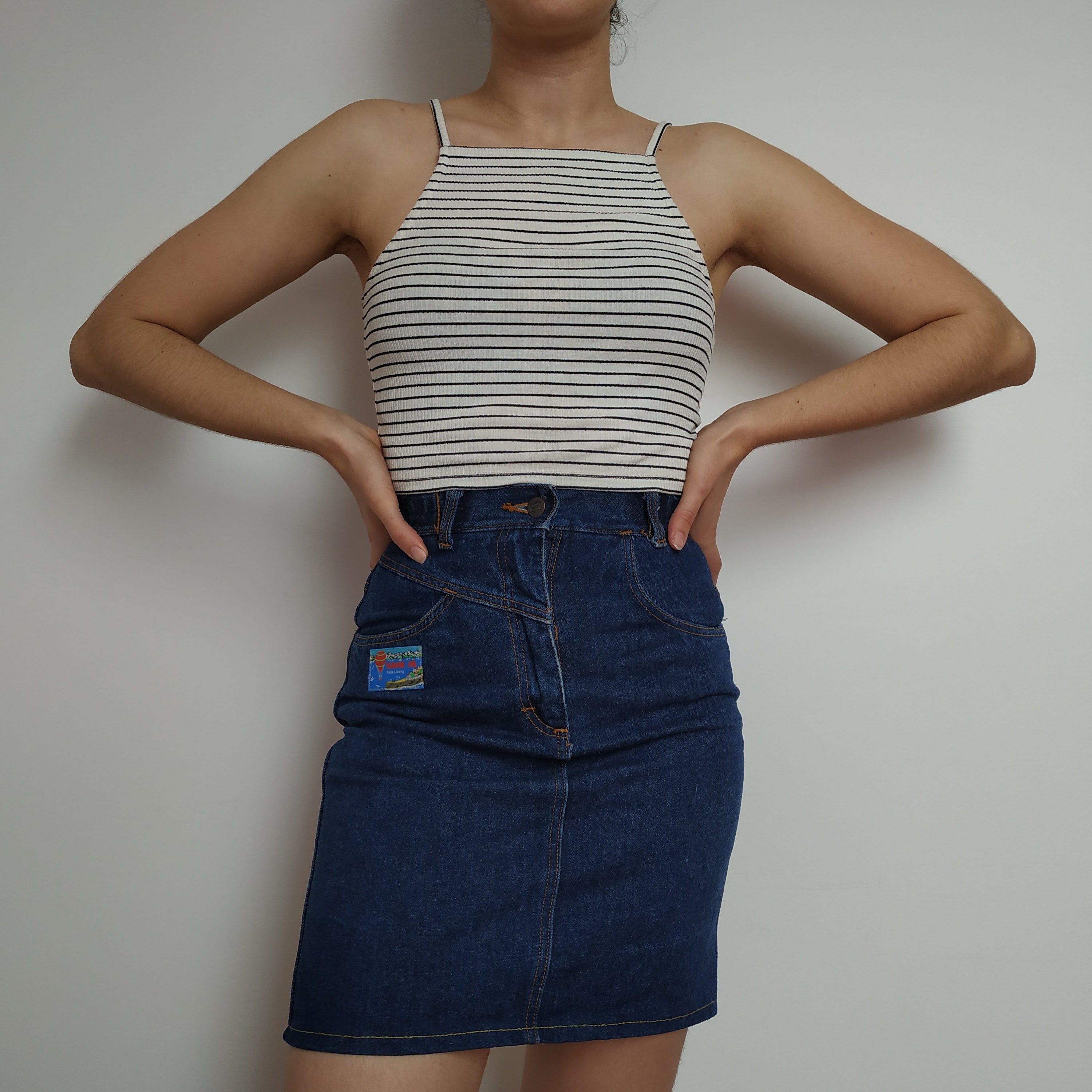Mini Skirt 90s Denim Skirt Vintage 