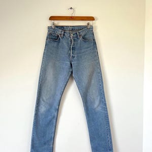 Levis 501 Vintage W28 L34 / Light Blue wash 1990s / Straight Leg Jeans Made for Women N2