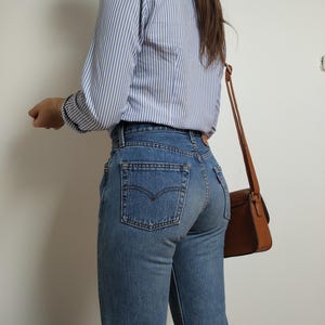 Levis 501 Vintage W23 L28 - Petite Women&#39;s Jeans - Made in USA 90s Medium Blue Wash, Straight Leg