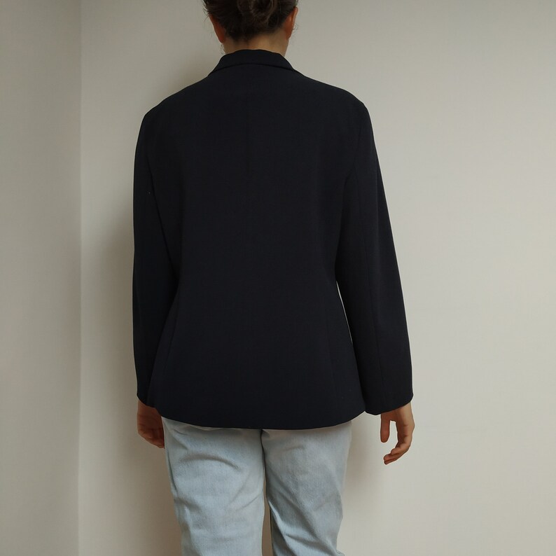 Vintage wool blazer; wool oversized blazer; navy blue suit; navy blue blazer; dark blue blazer women; oversized women blazer; wool suit
