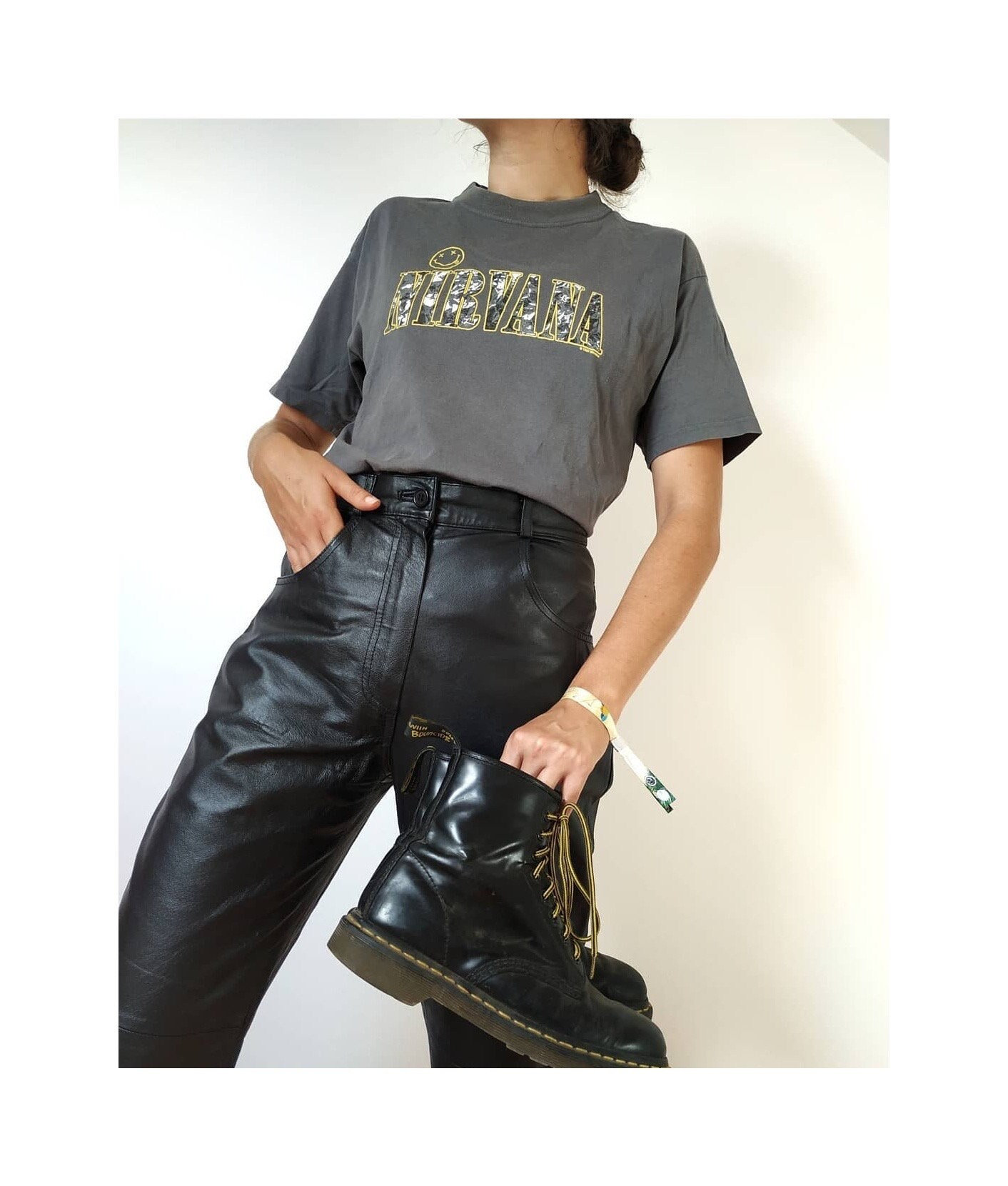 Womens Leather Motorcycle Pants / 80s 90s Vintage Motorcycle Gear / Black Leather  Trousers 