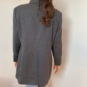 Vintage Wool Blazer in Gray for Women / Size M / Wool Suit Single Breasted Notch Collar Jacket with Pockets image 7