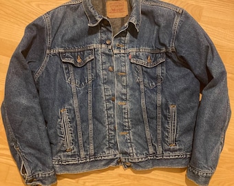 Vintage Levi's 71506-0316 Denim Jacket Size L-XL Dark Wash Made in