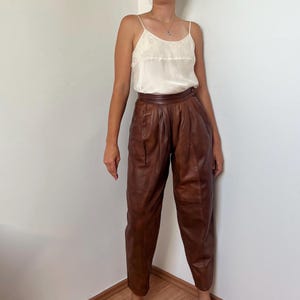 RESERVED Custom order: Brown Soft Leather Pants Size US 8-10