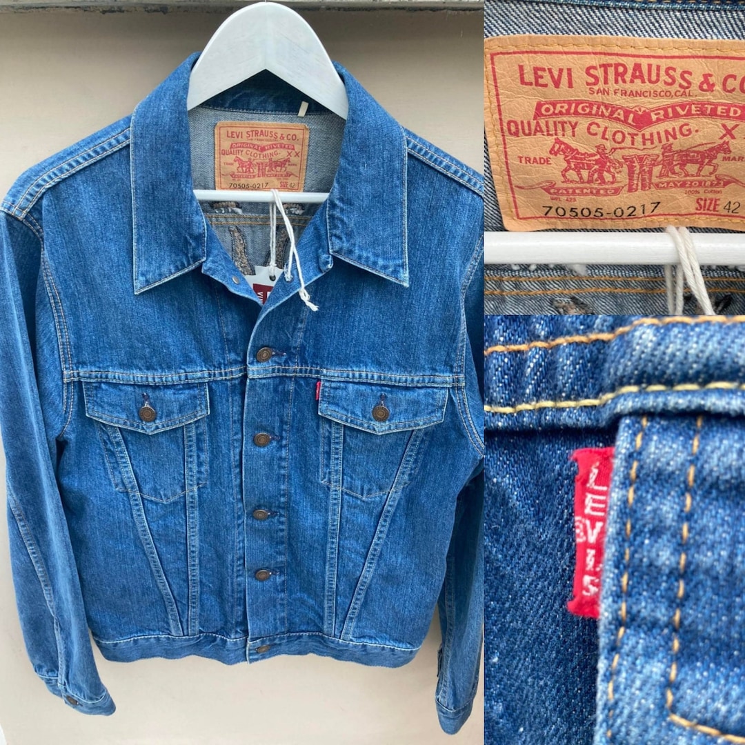 Levis Type 3 Denim Trucker Jacket, 705050217, Fruit Bat Embroidery Levi's Vintage Clothing, LVC