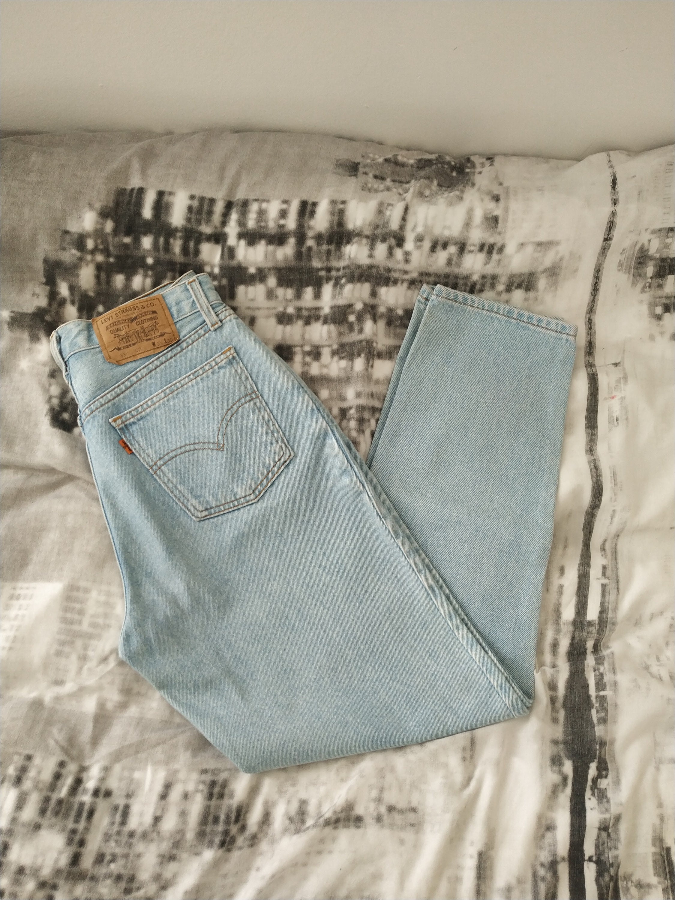 Vintage Levis 881 Jeans / Levi's Mom Jeans High Waisted Light Blue -   Denmark