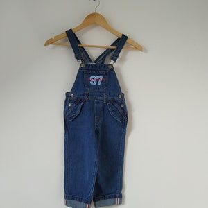 Vintage Denim Dungarees / Kid Denim Dungaree / Size  98-104cm / Denim Overalls / Medium Wash Overalls / Classic Denim Vintage Overalls