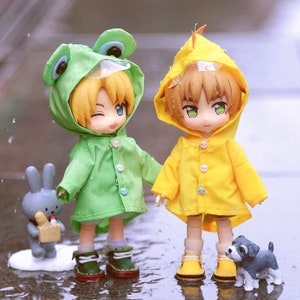 オマケ　REBORNアニカフェ Obitsu11 Clothes Ob11 Dolls GSC 1/12 BJD Cartoon Raincoat