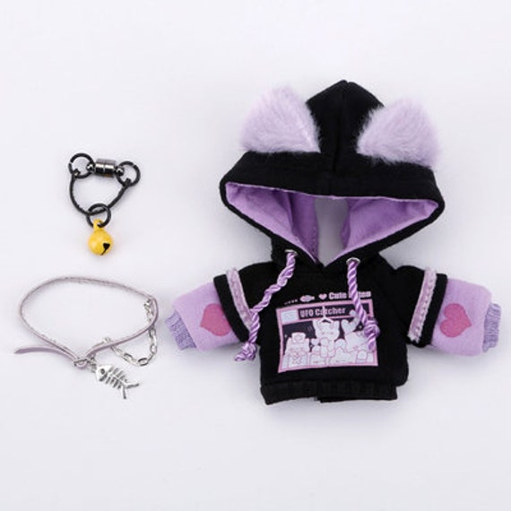 3pcs/set Cute Cat Hooded Bell Fishbone Belt Nendoroid