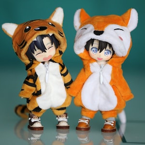 Obitsu11 juego de ropa GSC nendoroid 1/12 BJD molly ropa muñecas dibujos animados Tiger romper Fox Jumpsuit animal monster Chándal Pijama