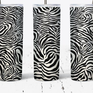 Zebra Print Tumbler 20oz Skinny Tumbler Wrap Sublimation Designs for Straight/Tapered Tumbler Wrap PNG Digital Download Zebra Print Tumbler