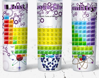 I Just Love Chemistry Tumbler Wrap Design PNG 20oz Skinny Tumbler Sublimation Designs for Straight/Tapered Tumbler Wrap PNG Digital Download