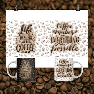 Funny Coffee Mug Wrap, 11oz And 15oz Sublimation Mug Template, Mug Sublimation Design, Mug PNG Design