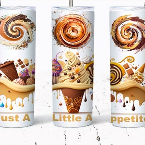 Sweet Temptations Tumbler Wrap 300dpi PNG Print 20oz Skinny Tumbler Sublimation Designs for Straight/Tapered Tumbler Ice Cream PNG Print
