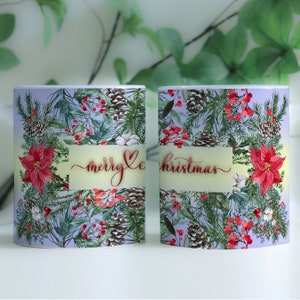 Floral Watercolor Christmas Mug Wrap, 11oz And 15oz Sublimation Mug Template, North Pole Christmas Mug Sublimation Design, Mug PNG Design