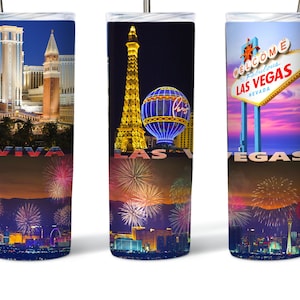 Las Vegas City Views, Tumbler Wrap Design PNG 20oz Skinny Tumbler Sublimation Designs StraightTapered Tumbler Wrap PNG Digital Download