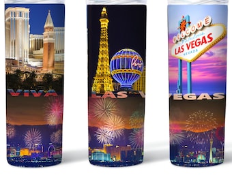 Las Vegas City Views, Tumbler Wrap Design PNG 20oz Skinny Tumbler Sublimation Designs StraightTapered Tumbler Wrap PNG Digital Download