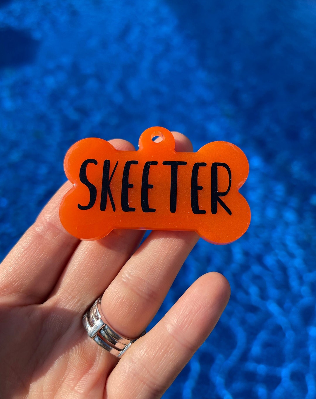 Orange Dog Tag Custom Dog Tag Glitter Dog Tag Customized Etsy