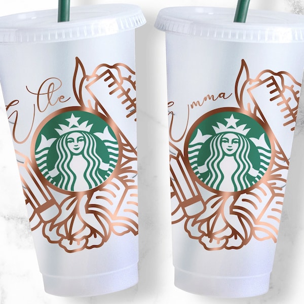 Teacher Name Cup • 24oz Venti Cold Cup Cutfile, Svg Dxf Png File Digital Download