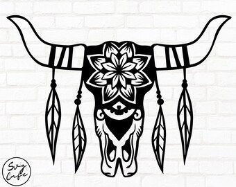 Download Mandala Cow Skull Etsy