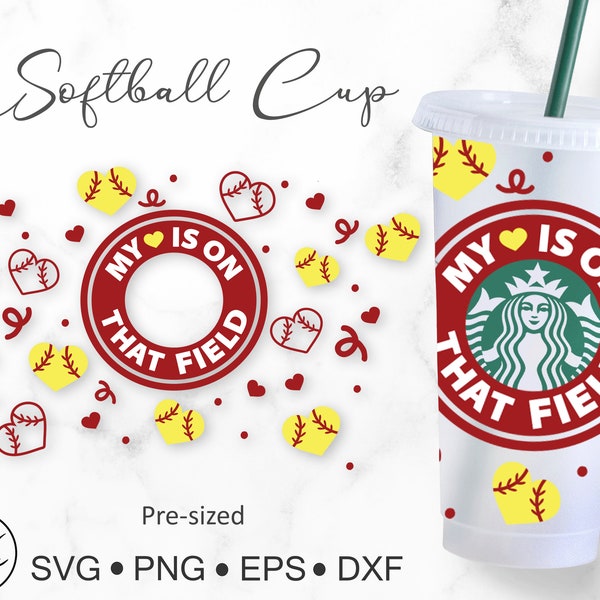 My Heart is on That Field Svg for Starbucks Venti Cold Cup 24 oz.