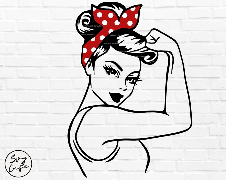 Download Rosie The Riveter Svg Woman Power Png Cutfile | Etsy