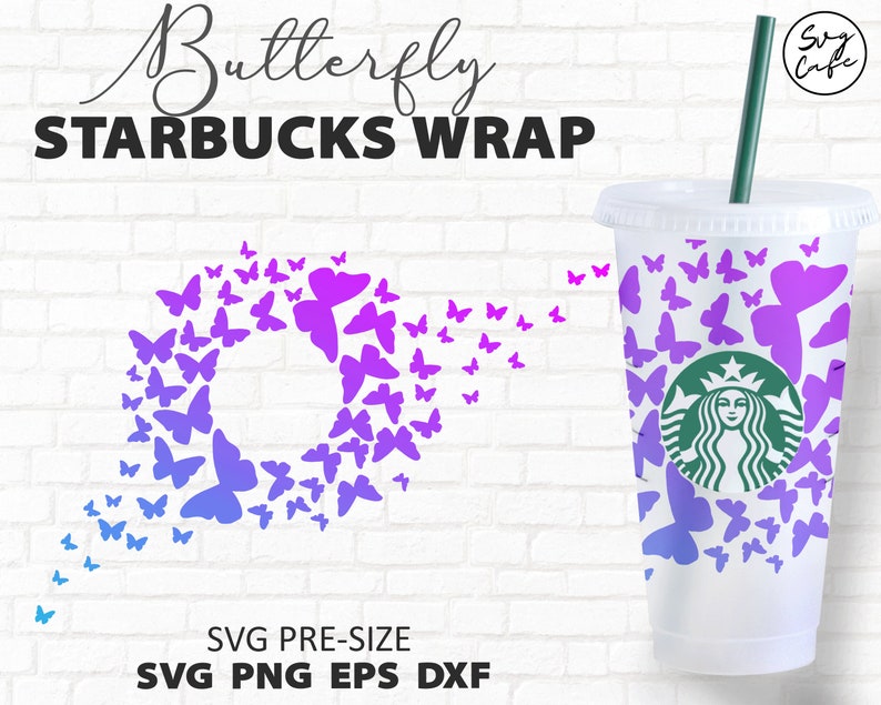 Butterfly Svg For Starbucks Decal Perfect Fit for Venti ...