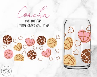 Concha • 16oz Libbey Cutfile, Svg Dxf Png File Digital Download